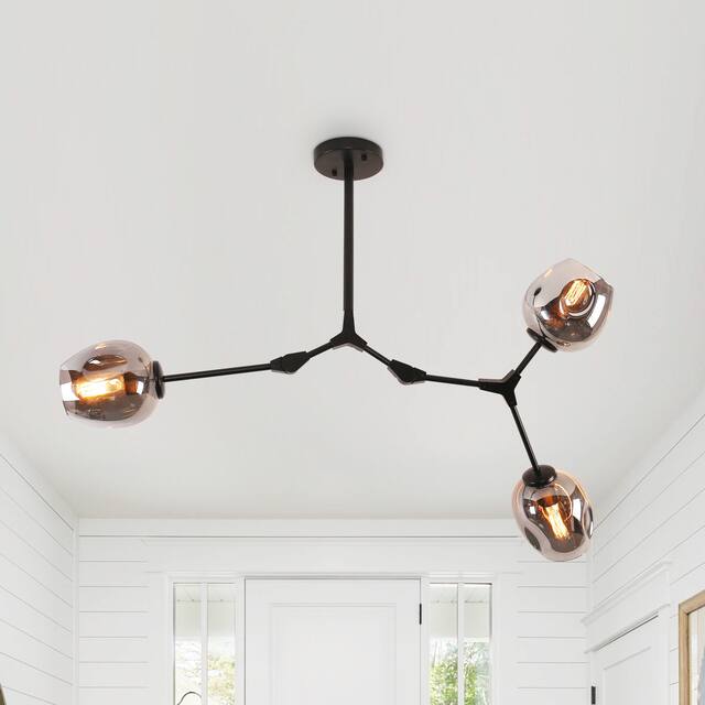 Belladepot Modern Full-angle Adjustable Chandelier with Smoked Glass Shades