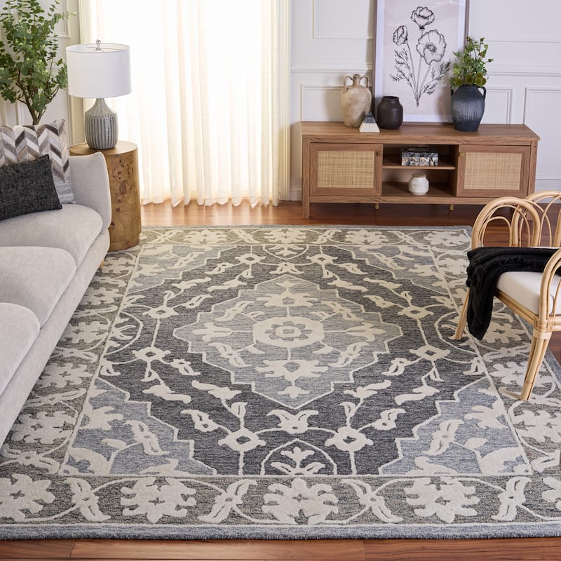 SAFAVIEH Handmade Metro Ivancea Wool Rug - 8' x 10' - Light Blue/Grey