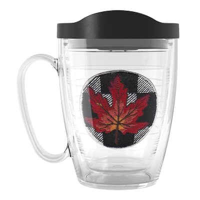 Tervis Checkerboard Fall Leaf Red Made in USA Double Walled Insulated Travel Tumbler, Red - 16oz Mug