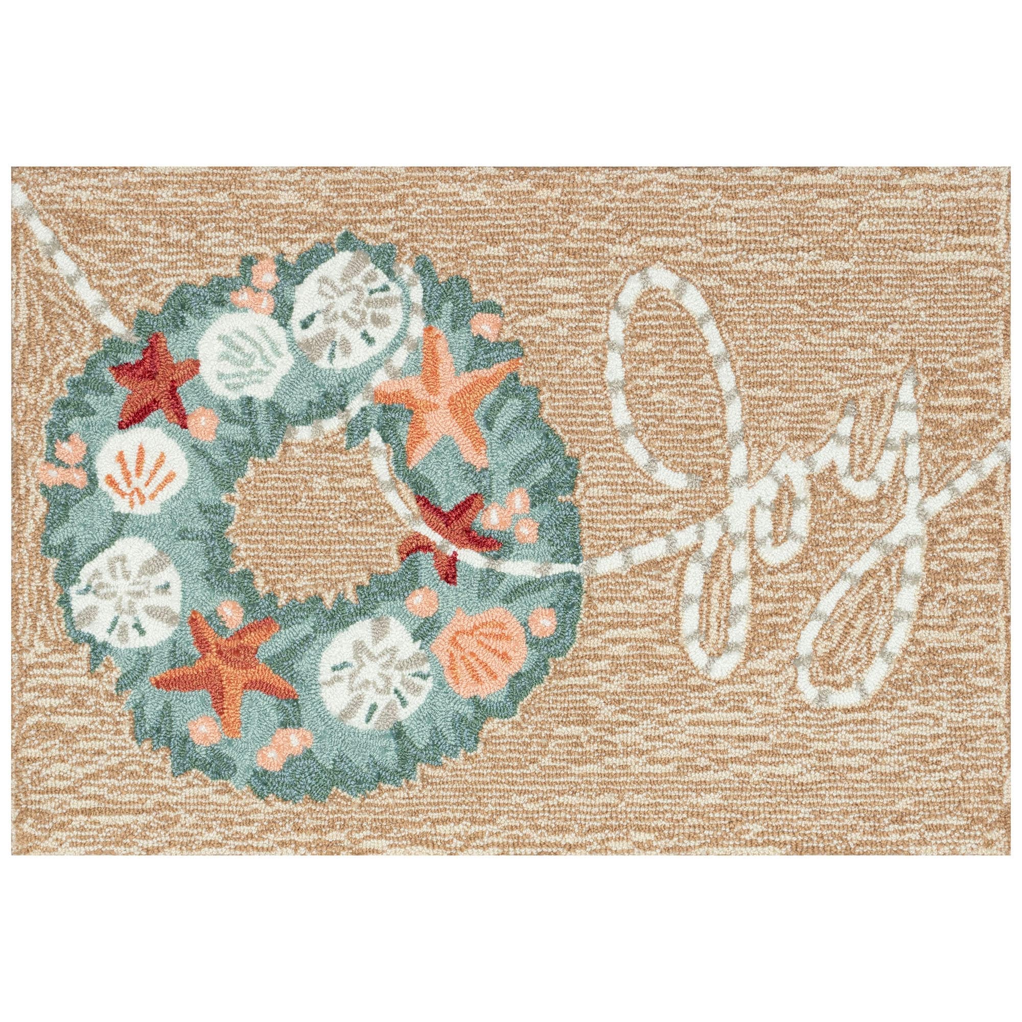 Lush Decor Frontporch Joyous Wreath Indoor/Outdoor Area Rug