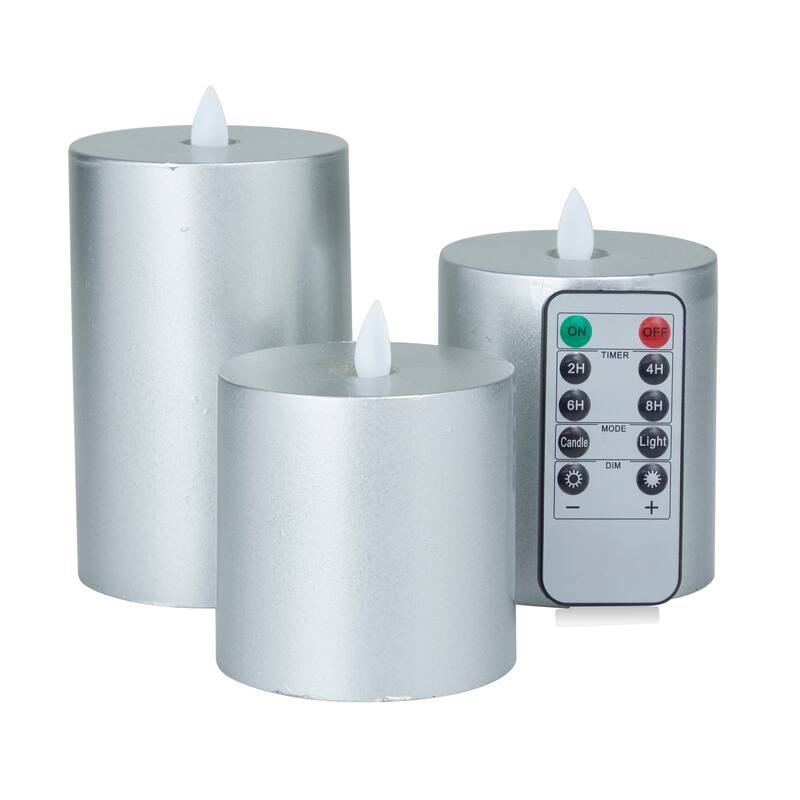 Traditional Flameless Candles (Set of 3)