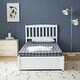 preview thumbnail 28 of 27, Four Large Drawers Pinewood Twin Bed With A Curved Vertical Headboard