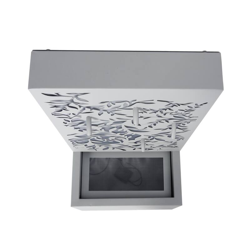 Christopher Knight Home - Modern 30.71"H Metal Water Wall Fountain with LED Lights & Leaf Cutout Design
