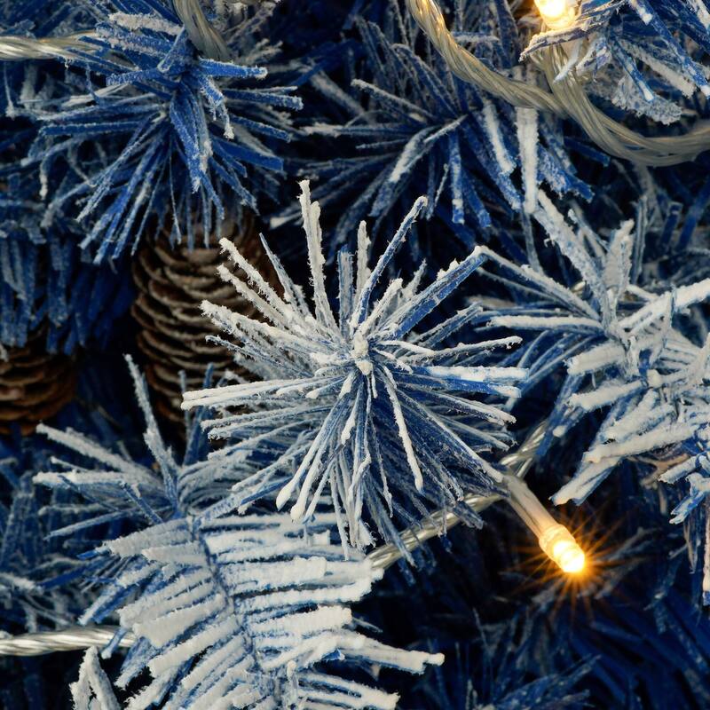 Pre-lit Xmas Tree Artificial Christmas 4-Piece Set in Blue