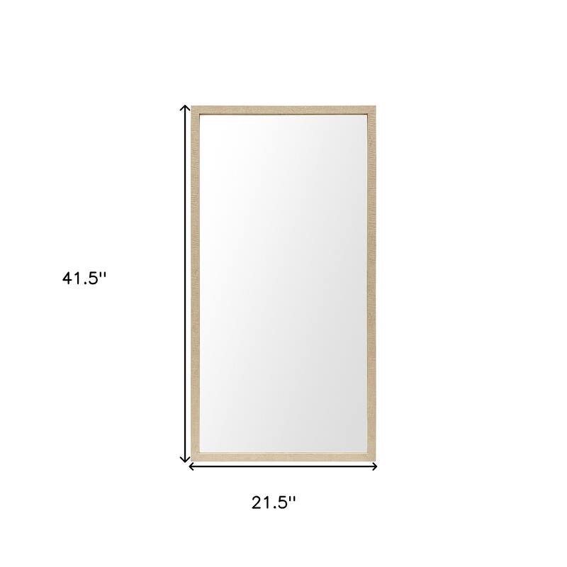 HomeRoots 42" Tan Framed Bathroom Vanity Mirror - 21.50 in. x 41.50 in. x 1.75 in.
