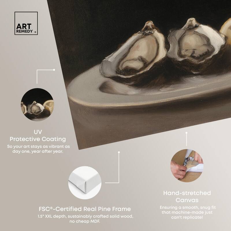 Manet's Oysters Canvas by Art Remedy, Gallery Wrapped