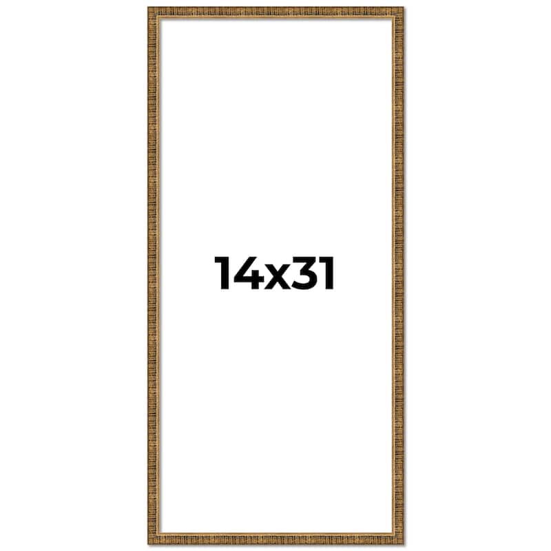 14x31 Frame Gold Solid Wood Picture Frame - Complete Modern Photo