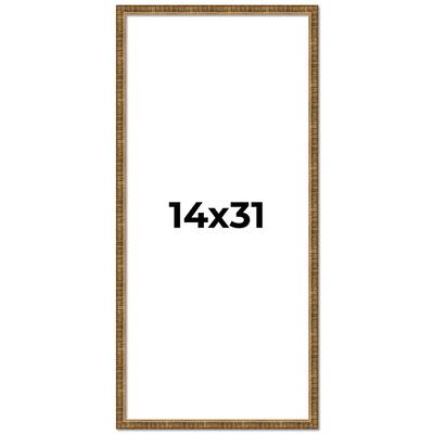 14x31 Frame Gold Solid Wood Picture Frame - Complete Modern Photo