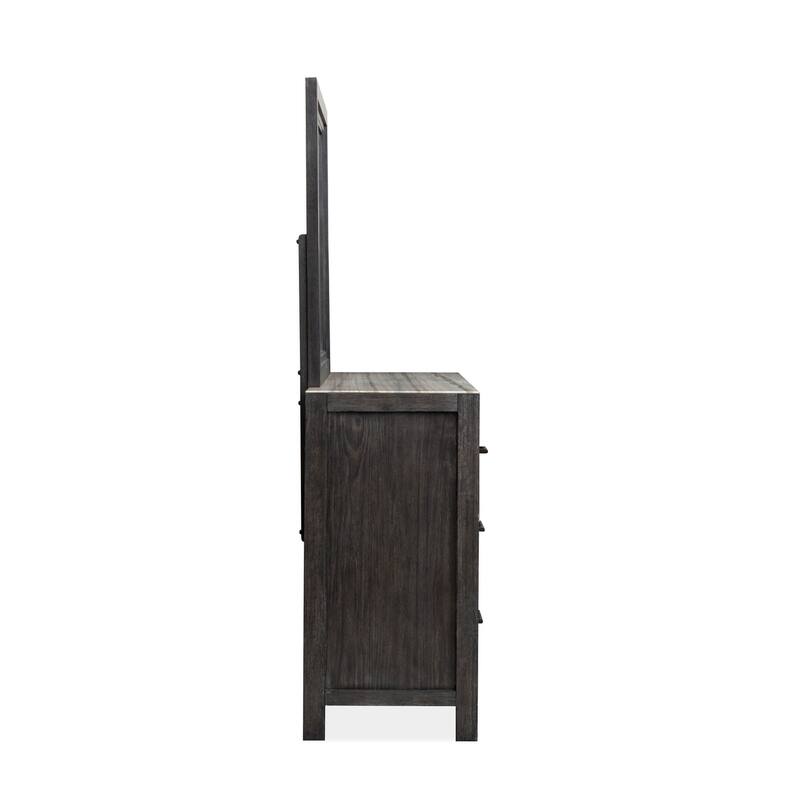 Magnussen Home Plum Creek Ravenwood Black Drawer Dresser with Landscape Mirror