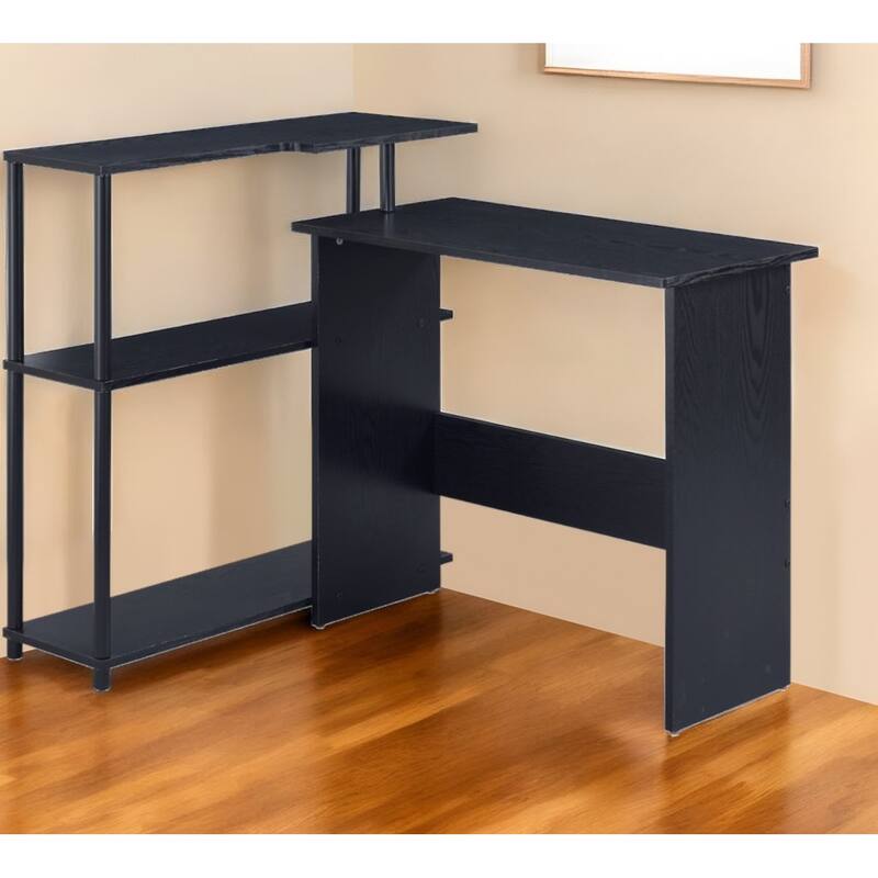39" Black L Shape Writing Desk - Black