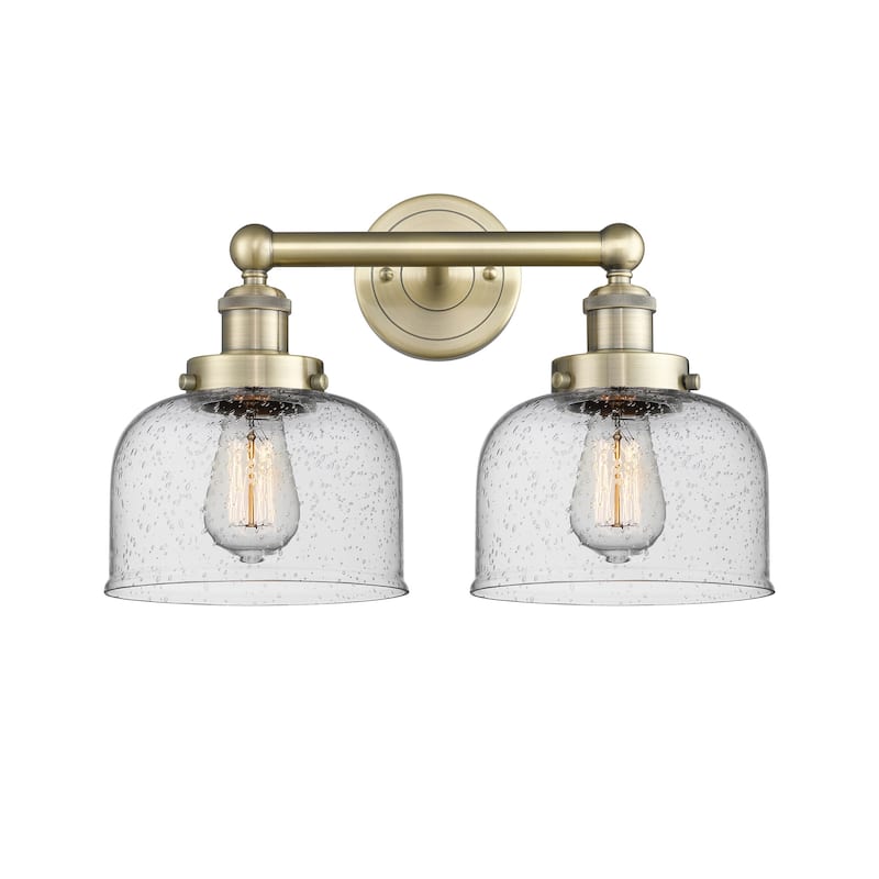Innovations Lighting 616-2W-10-16-L Bell Vanity Bell 2 Light 16" Wide - Antique Brass / Seedy