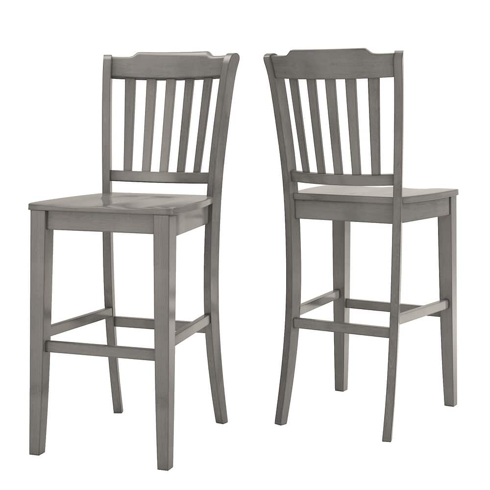 Eleanor Slat Back Bar Height Chairs (Set of 2) by iNSPIRE Q Classic