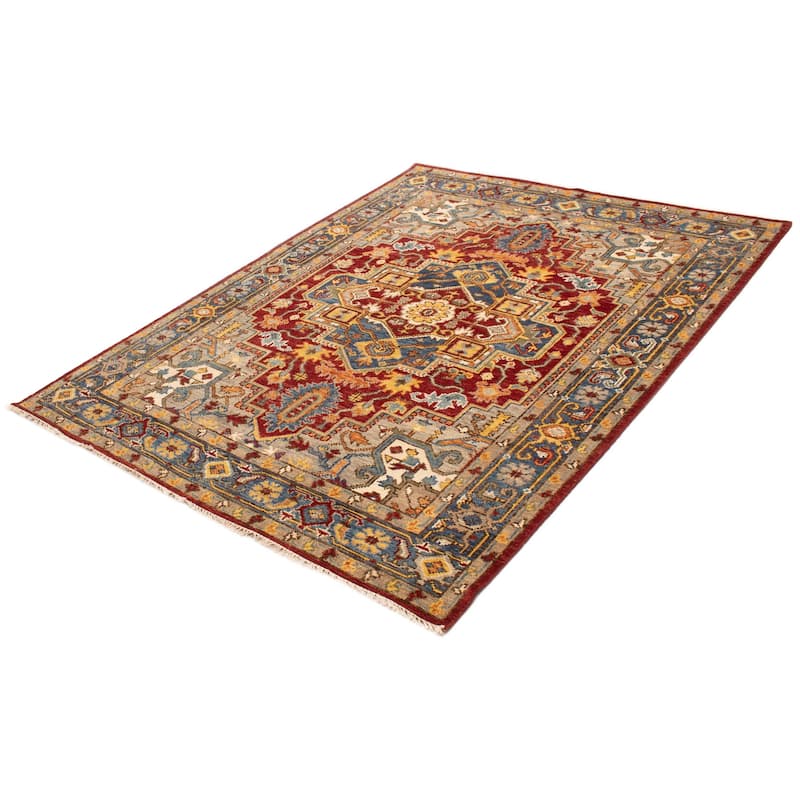 ECARPETGALLERY Hand-knotted Jules Serapi Dark Red Wool Rug - 7'9 x 9'10