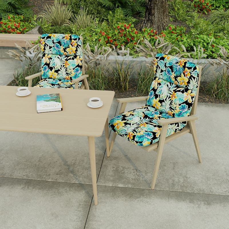 22" x 45" Outdoor Chair Cushion with Ties and Loop - 45'' L x 22'' W x 5'' H