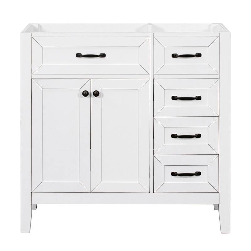 36" Bathroom Vanity without Sink, Cabinet Base Only, Bathroom Cabinet with Drawers, Solid Frame and MDF Board