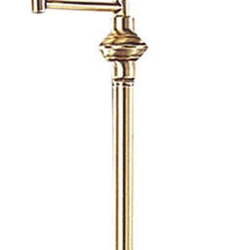 HomeRoots 59" Bronze Metal Swing Arm Floor Lamp With Beige Fabric Empire Shade - 22.75