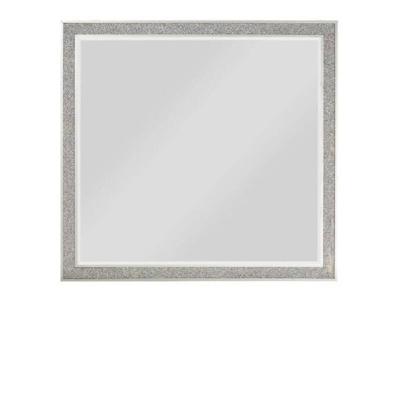 HomeRoots 36" Square Wood Framed Mounted Dresser Mirror - 38' X '36' X '1