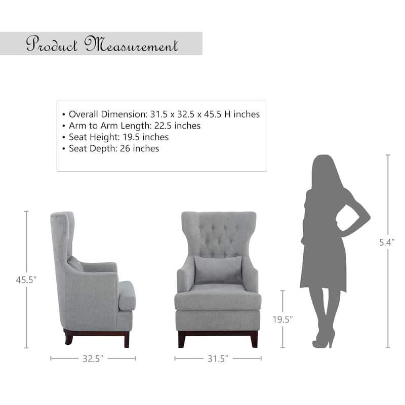 Paighton Tufted Wingback Accent Chair