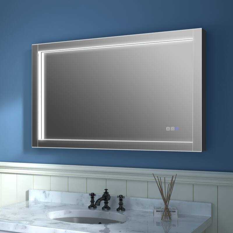ExBrite LED Lighted Bathroom Mirror with Defog and Stepless Dimming