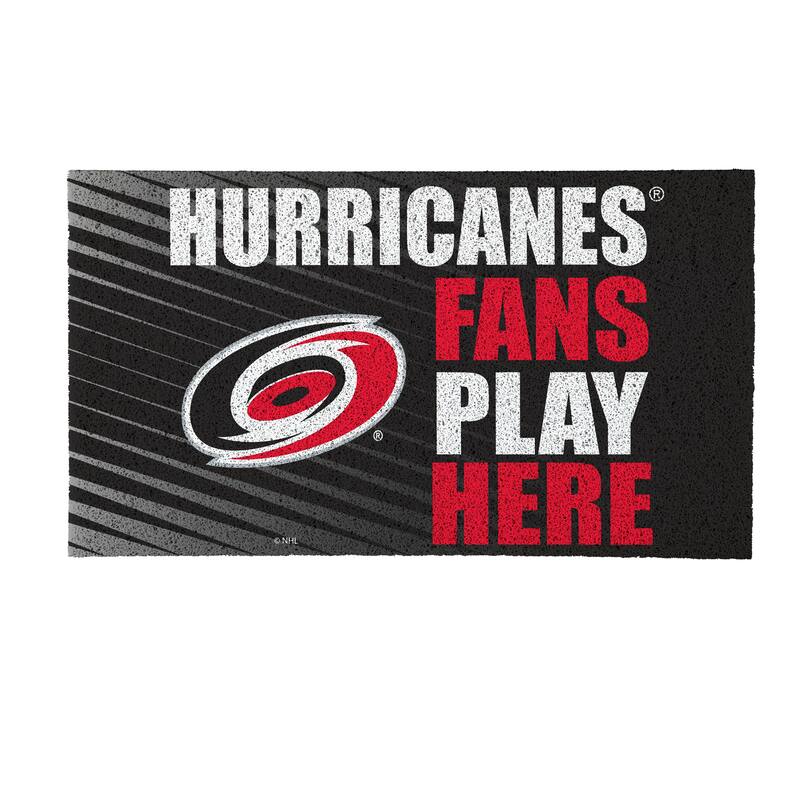 28 in. x 16 in. Carolina Hurricanes "Fans Play Here" PVC Door Mat