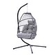 preview thumbnail 3 of 13, Outdoor Patio Wicker Folding Hanging Egg Chair, Swing Hammock with Cushion, Pillow