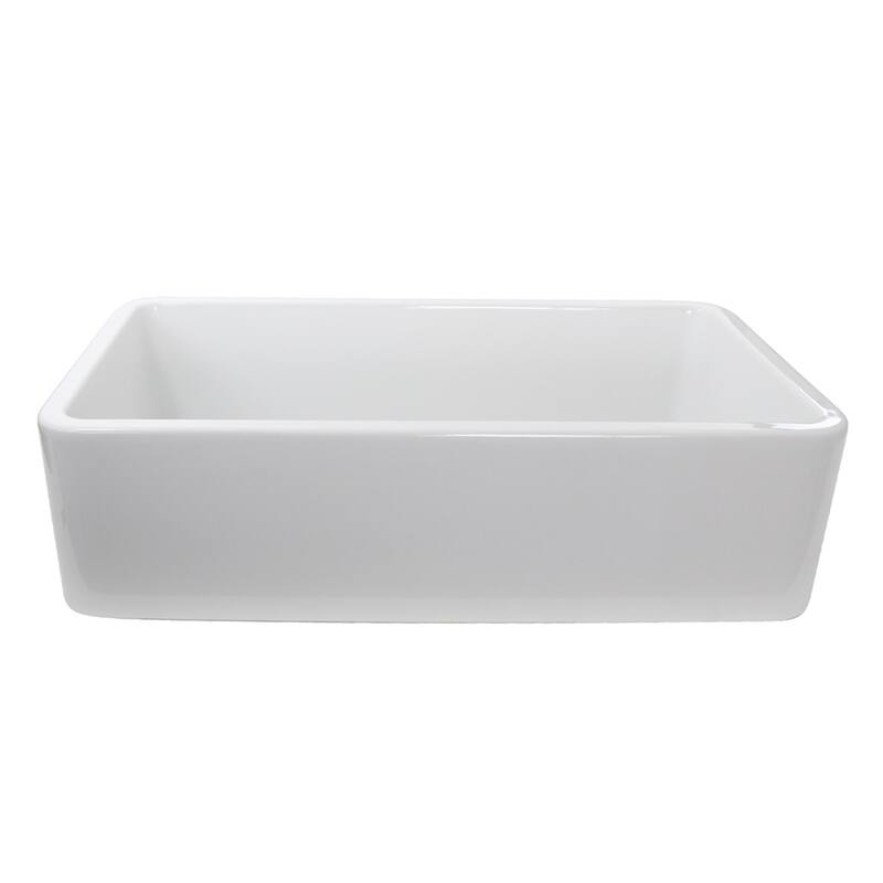 Highpoint Collection 31-inch Fireclay White Farmhouse Kitchen Sink - 31 x 18 x 8.75 inches