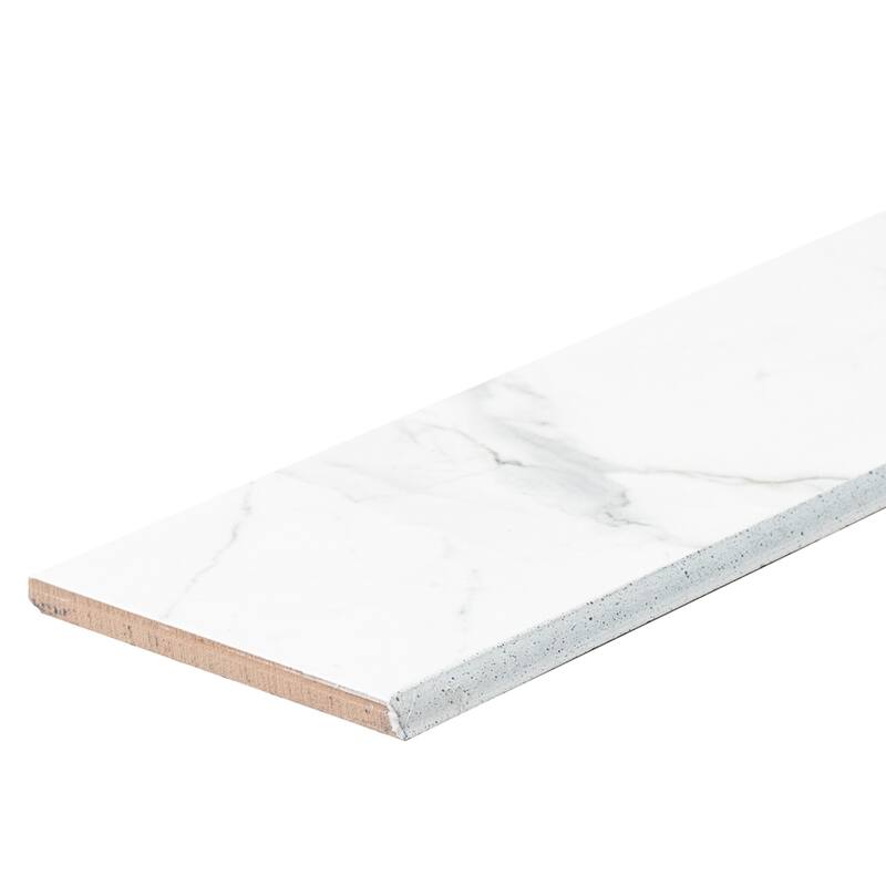 The Tile Life Museum 4x13 Glossy White Ceramic Bullnose Wall Tile - 4 x 13 - 1 Piece