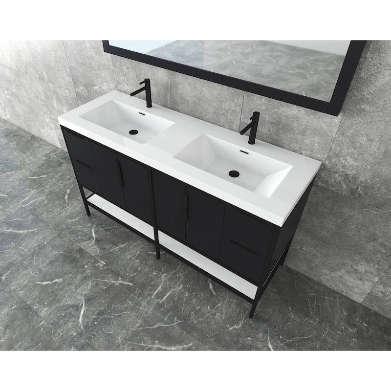 Maria 60" Freestanding Vanity with Reinforced Acrylic Sink