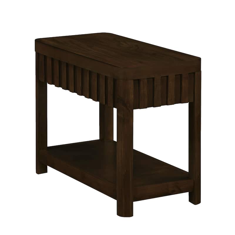 25-inch Farmhouse Side Table with Solid Wood Legs