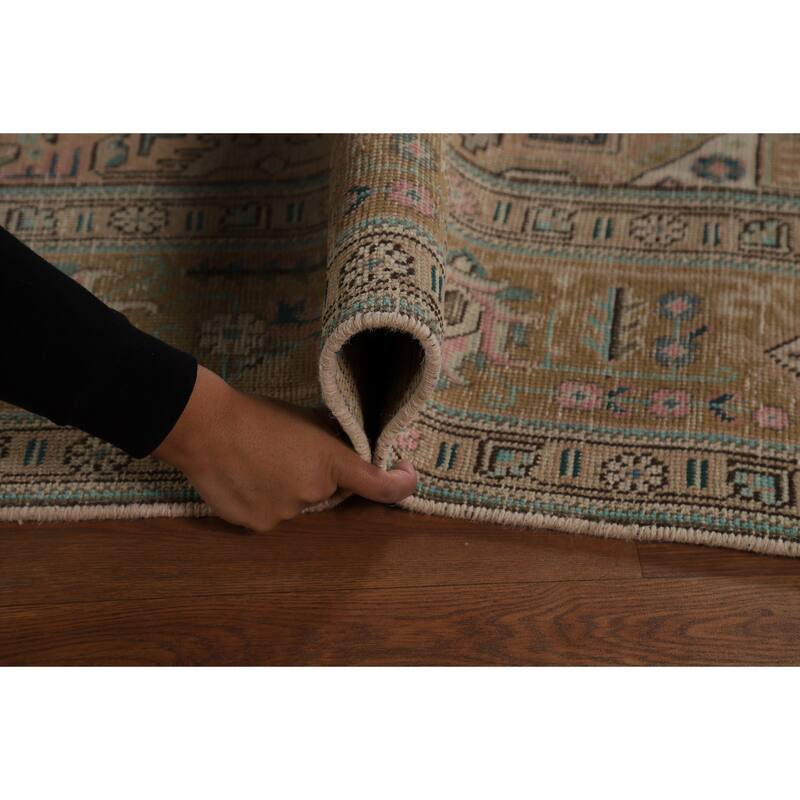 Geometric Tabriz Persian Area Rug Handmade Wool Carpet - 6'5" x 9'7"