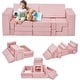 preview thumbnail 17 of 22, 22Pcs Modular Kids Play Couch, Toddler Play Foam Convertible Couch, Floor Sofa for Children for Playroom Bedroom Pink