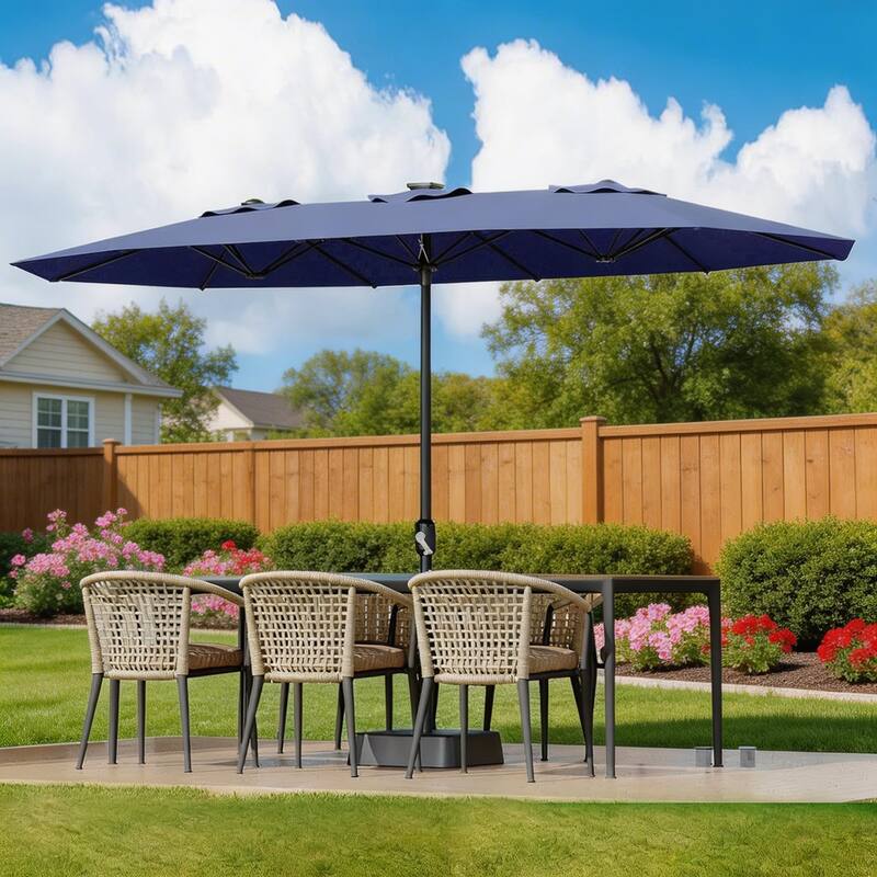 13ft Patio Umbrella, with Double Canopy, No Base - Navy
