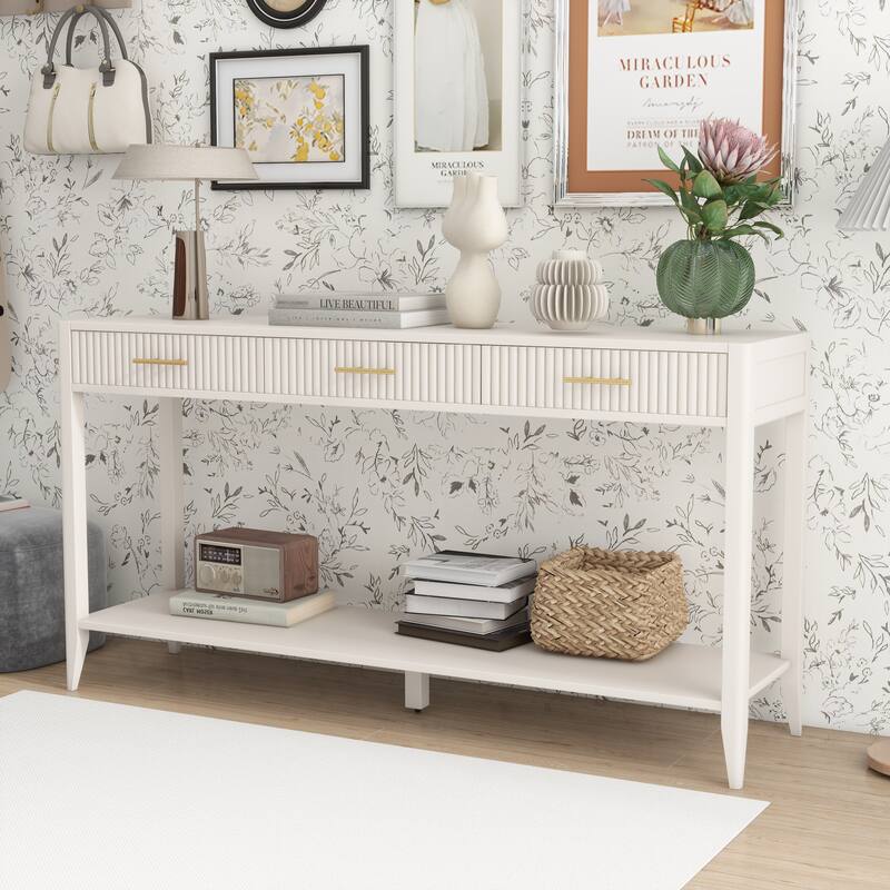 For Entry with Vertical Stripe Drawer Consoles