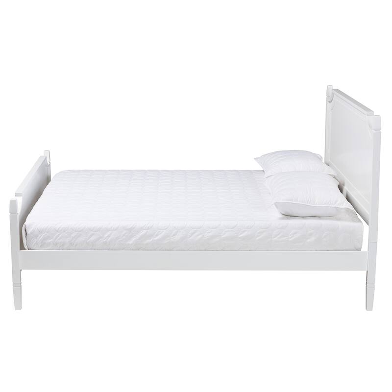 Twin Size Platform Bed - Retro Wood Bed Frame - Traditional Style Bedroom Furniture