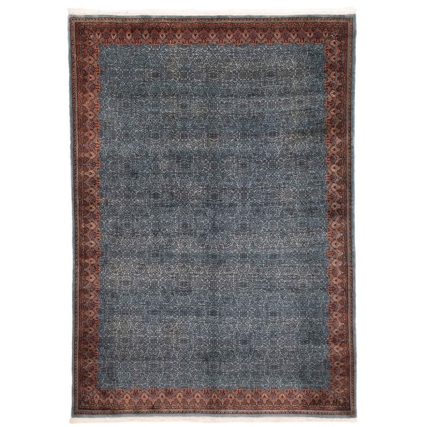 slide 2 of 9, ECARPETGALLERY Hand-knotted Finest Agra Jaipur Light Blue Wool Rug - 6'10 x 9'4 Light Blue - 6'10 x 9'4