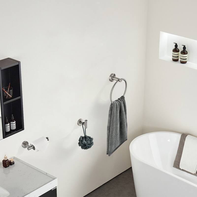 3-Piece Bathroom Hardware Set Bathroom Hardware Accessories Sets SUS304 Stainless Steel Bath Shower Set - N/A