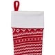 preview thumbnail 3 of 4, 21.5 RedWhite Knitted Snowflake Christmas Stocking with Fleece Cuff