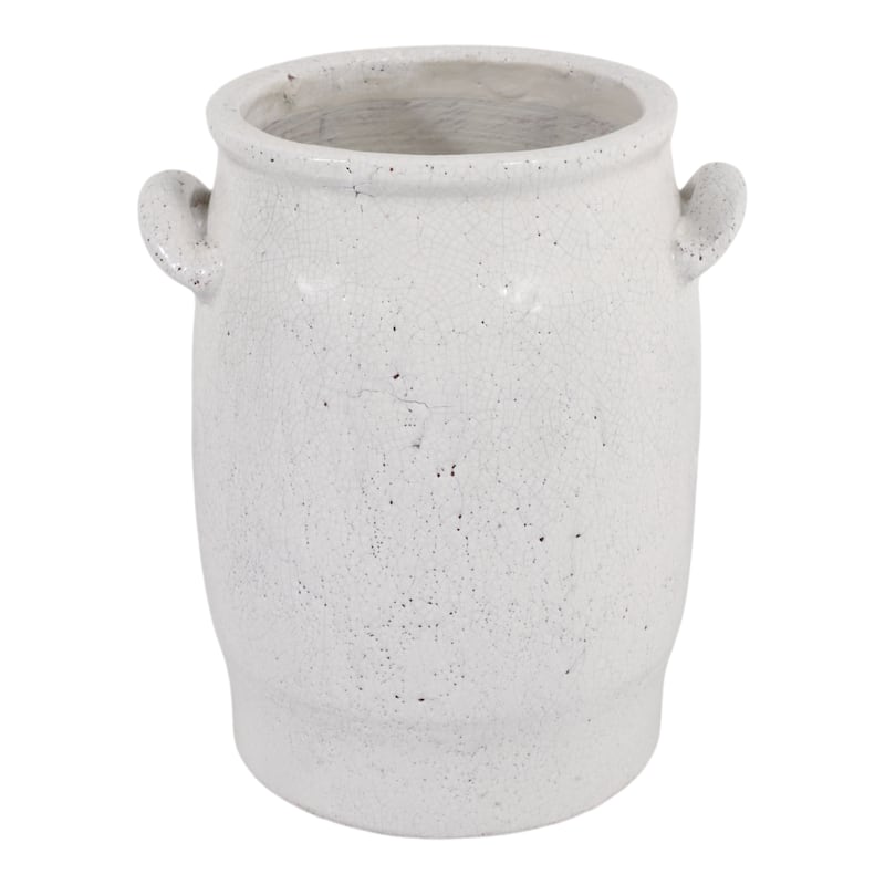 Terracotta Modern Table Vase with Sleek Form Home Decor - 12" White