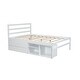 preview thumbnail 29 of 58, Wooden Platform Bed Frame with Removable Storage Shelves, Built-in Two Storage Drawers and Headboard for Kids, Teens