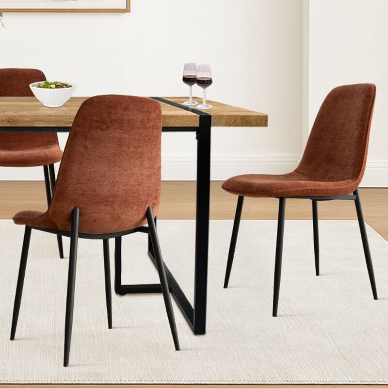 Rectangular Dining Table Set for 4 with Upholstered Chairs
