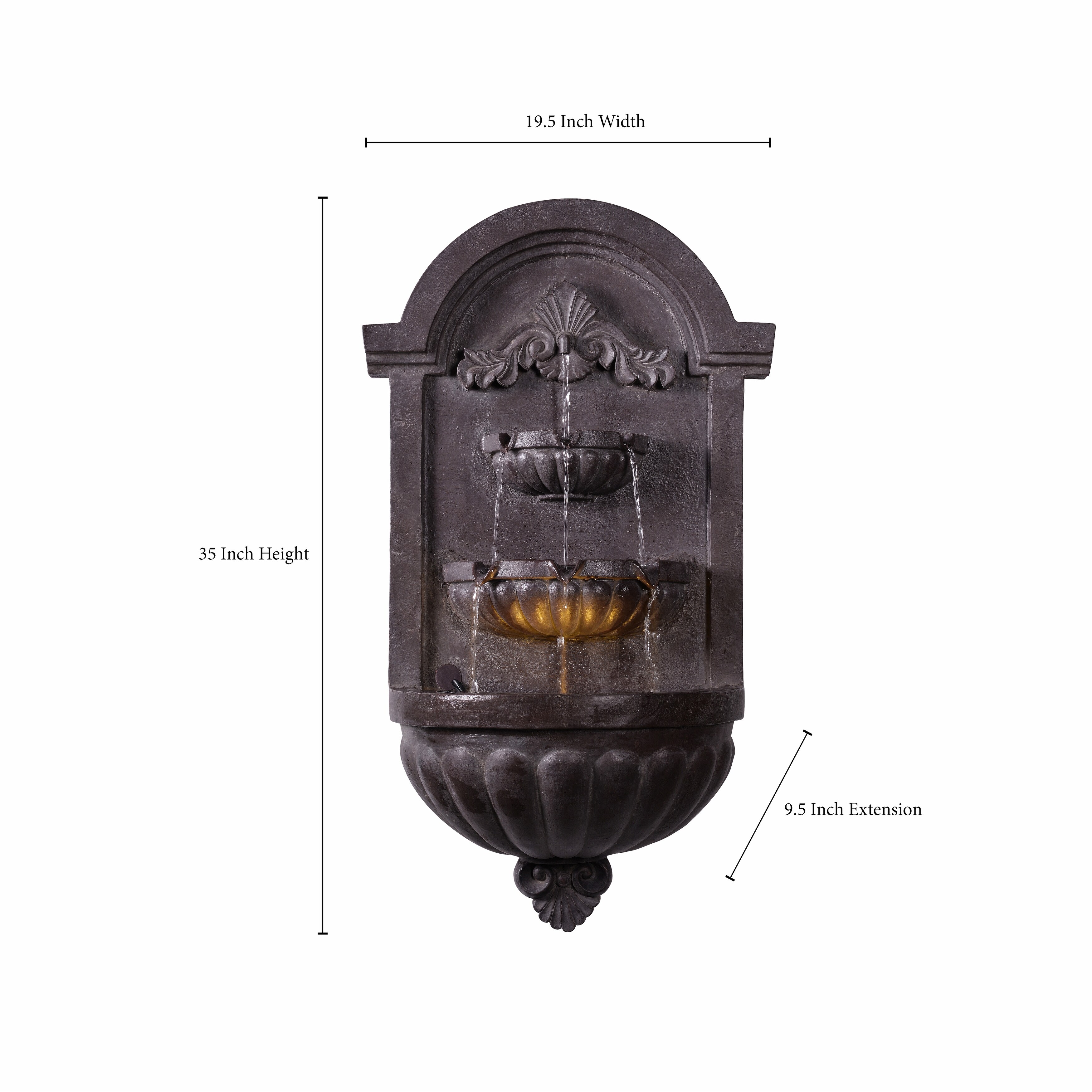 Shop Margate 35 Outdoor Wall Fountain Plum Bronze Overstock