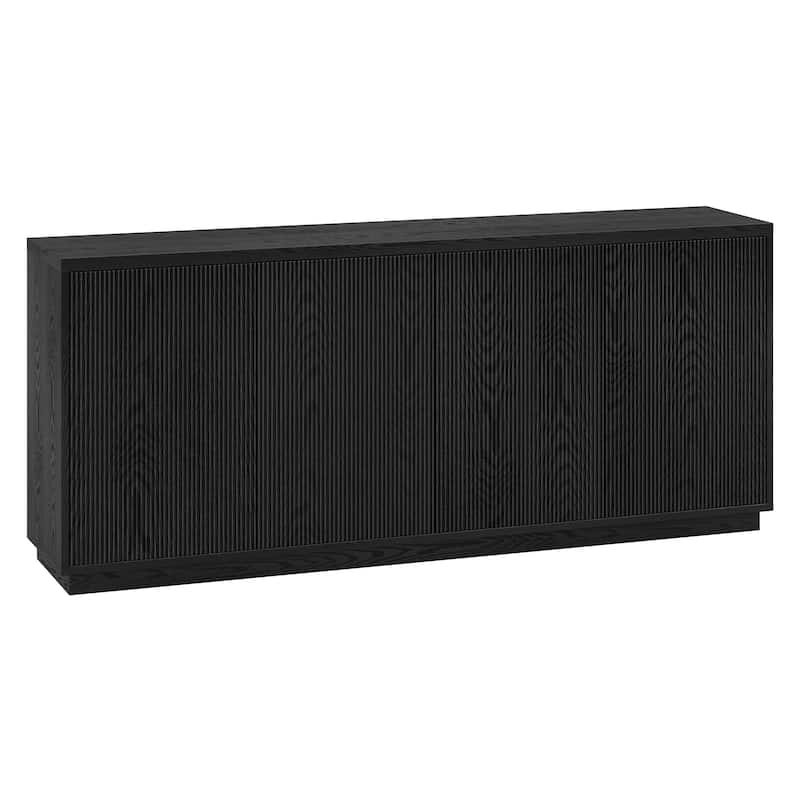 Alston 68" Wide Rectangular Fluted Buffet Table - 68" Wide - Black Grain