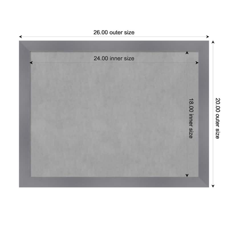 Amanti Art Edwin Grey Framed Magnetic Board - Board Size 24x18