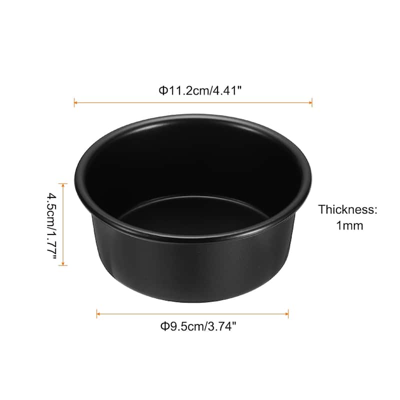 Round Cake Pan Baking Cake Pans Cheesecake Pan Anodized Aluminum - Black - 4"