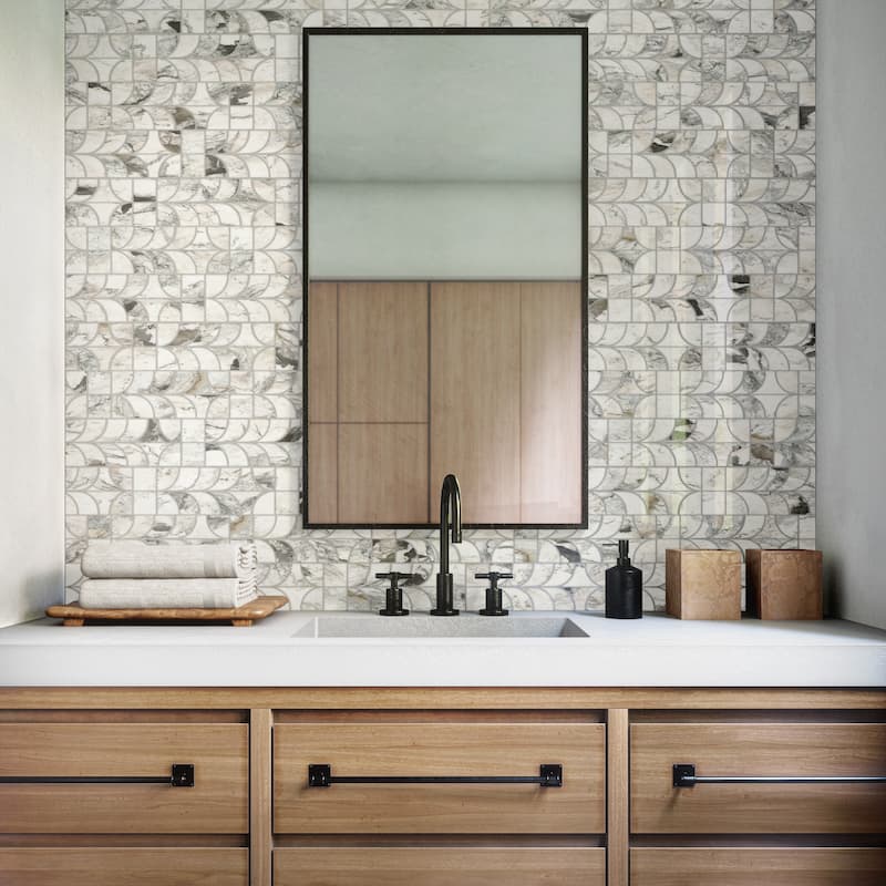 Daltile Gamma Natural Stone Patchwork Wall and Floor Mosaic Tile (Set of 10)