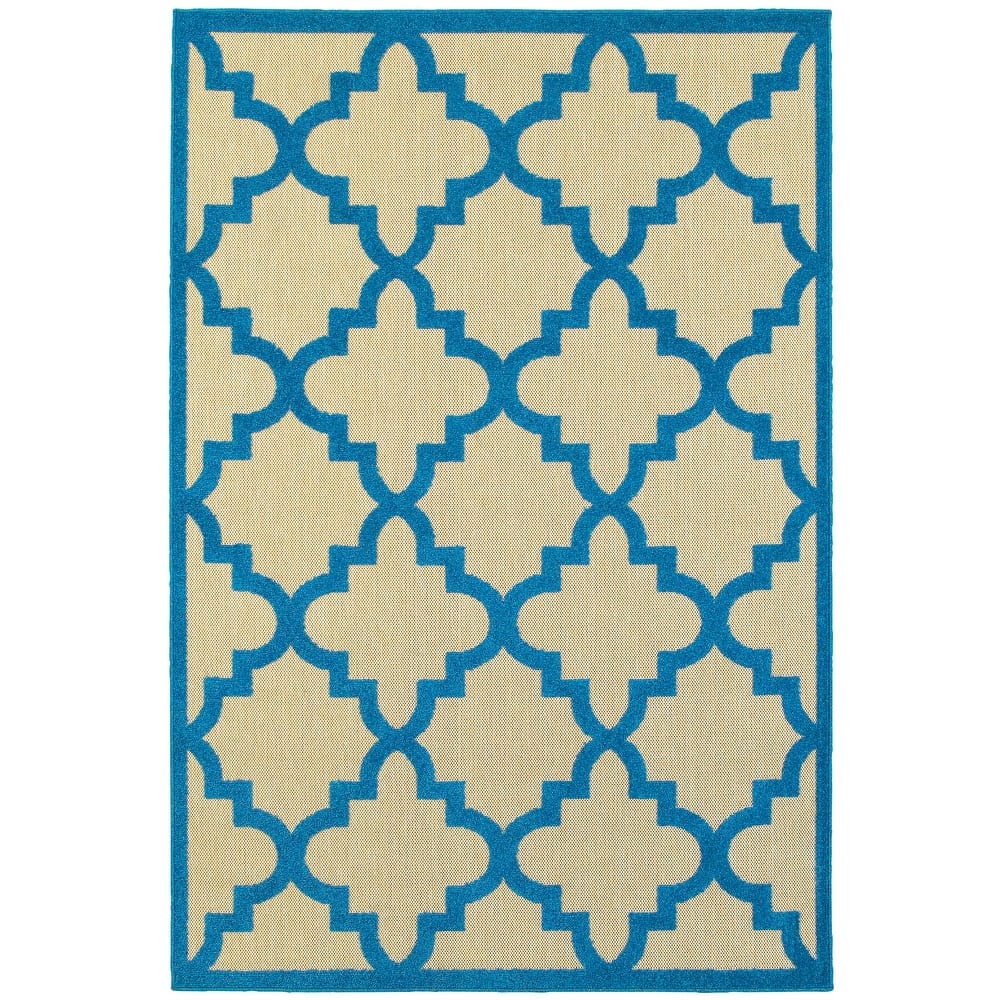 Style Haven Cara Mixed Pile Quatrafoil Lattice Indoor/ Outdoor Area Rug