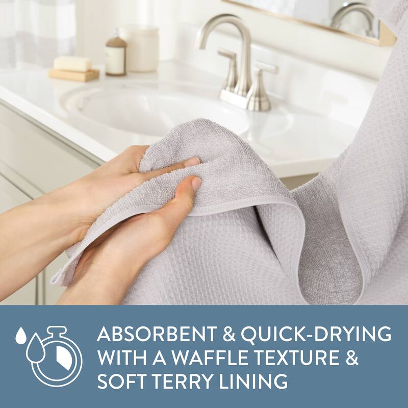 TOWN & COUNTRY BASICS 4-Piece Waffle Woven Terry Stripe Hand Towel Set, - 20"x30"