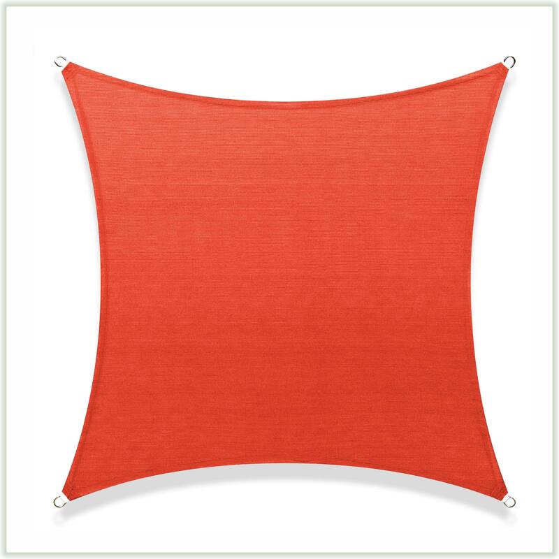 ColourTreeUSA Square Sun Shade Sail 190 GSM HDPE with Winch Hardware Installation Kit Bed Bath