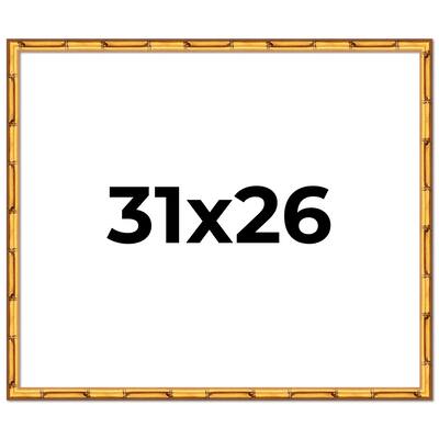 31x26 Frame Gold Bamboo Picture Frame Modern Photo Frame Includes UV Acrylic Shatter Guard Front Acid Free Foam Backing Board