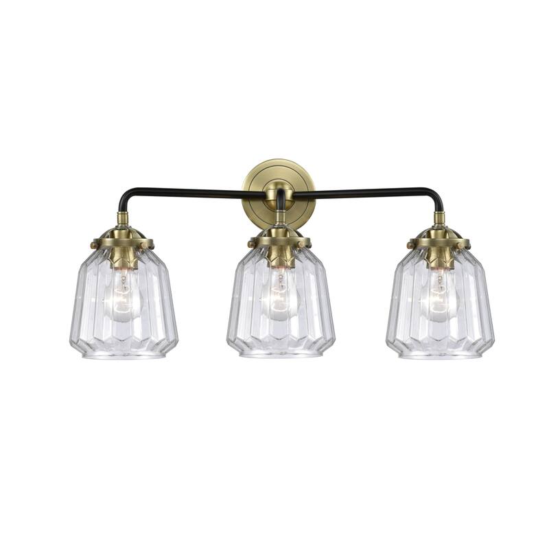 Innovations Lighting Chatham 3 Light 24" Wide Bathroom Vanity Light - Black Antique Brass / Clear